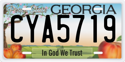GA license plate CYA5719