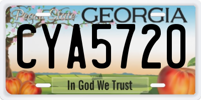 GA license plate CYA5720