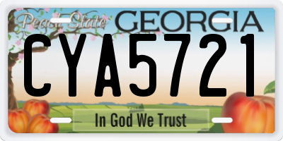 GA license plate CYA5721