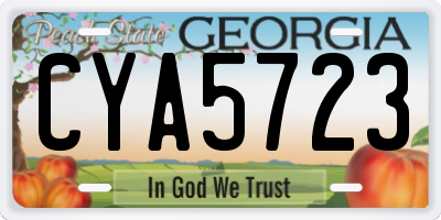 GA license plate CYA5723