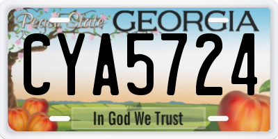 GA license plate CYA5724