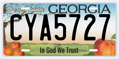 GA license plate CYA5727