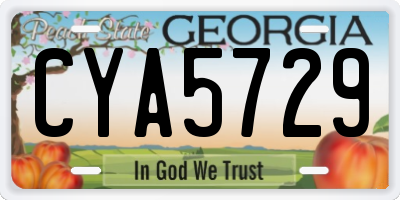 GA license plate CYA5729