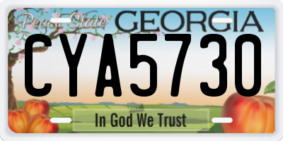 GA license plate CYA5730