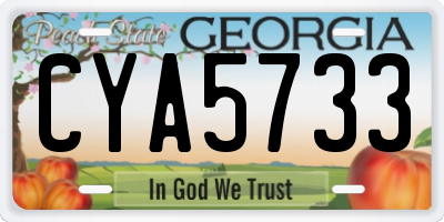 GA license plate CYA5733