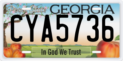 GA license plate CYA5736