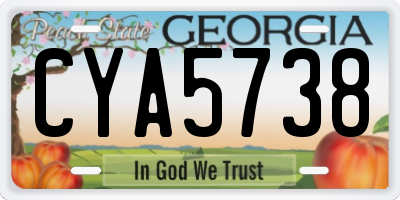 GA license plate CYA5738