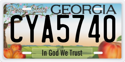 GA license plate CYA5740