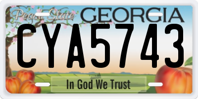 GA license plate CYA5743
