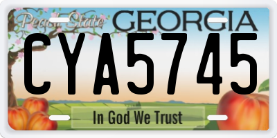 GA license plate CYA5745