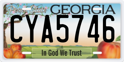 GA license plate CYA5746