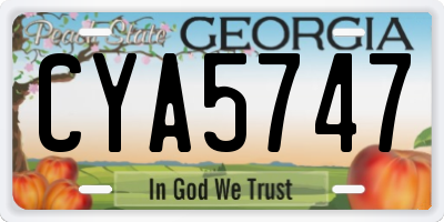 GA license plate CYA5747