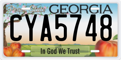 GA license plate CYA5748