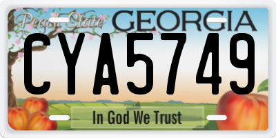 GA license plate CYA5749