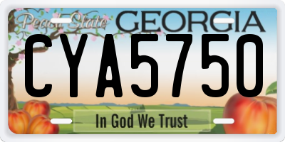 GA license plate CYA5750