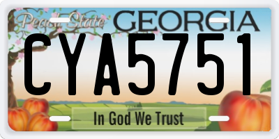 GA license plate CYA5751