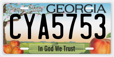 GA license plate CYA5753
