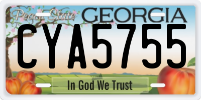 GA license plate CYA5755
