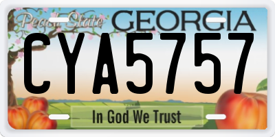 GA license plate CYA5757