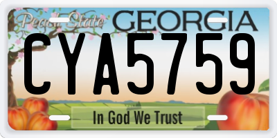 GA license plate CYA5759