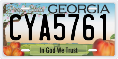 GA license plate CYA5761