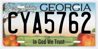 GA license plate CYA5762