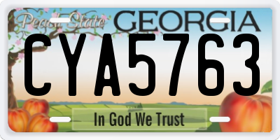 GA license plate CYA5763
