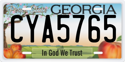 GA license plate CYA5765