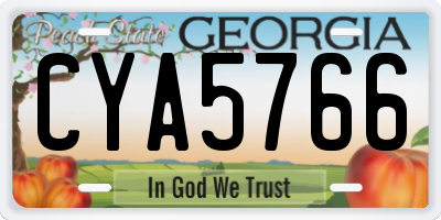 GA license plate CYA5766