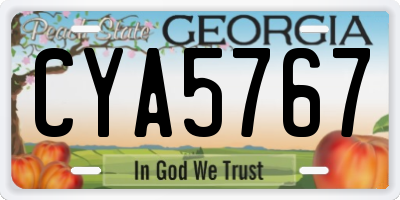 GA license plate CYA5767