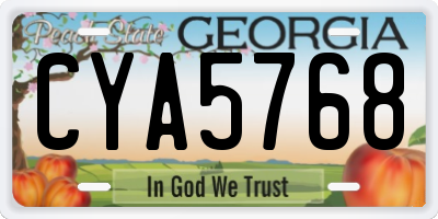 GA license plate CYA5768