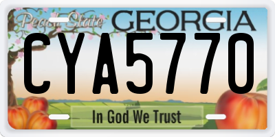 GA license plate CYA5770