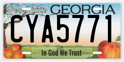 GA license plate CYA5771