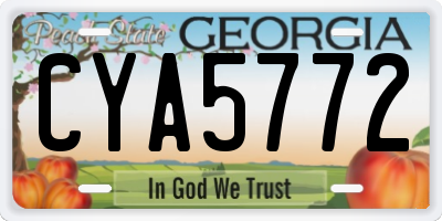 GA license plate CYA5772