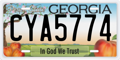 GA license plate CYA5774