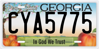 GA license plate CYA5775