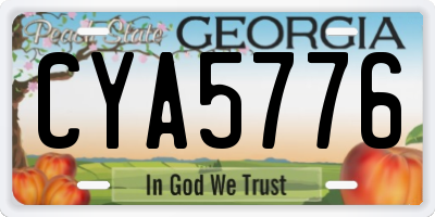 GA license plate CYA5776