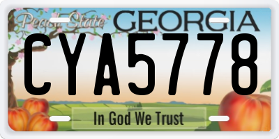 GA license plate CYA5778