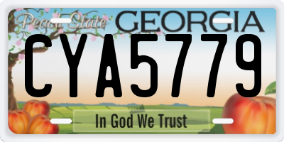 GA license plate CYA5779