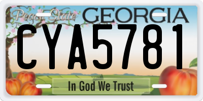 GA license plate CYA5781