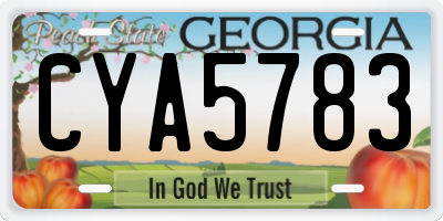 GA license plate CYA5783