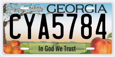 GA license plate CYA5784