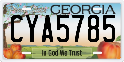 GA license plate CYA5785