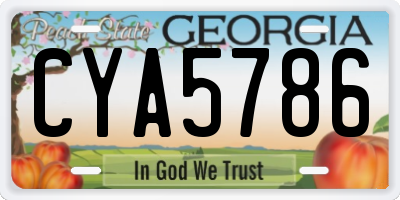 GA license plate CYA5786