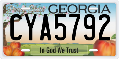 GA license plate CYA5792