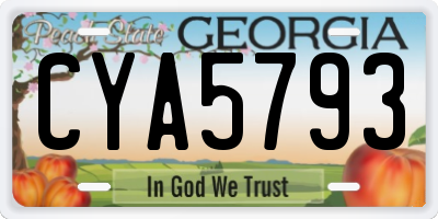 GA license plate CYA5793