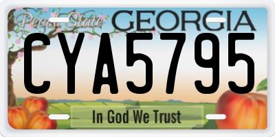 GA license plate CYA5795