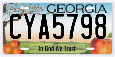 GA license plate CYA5798