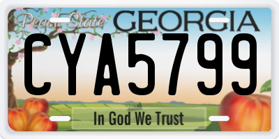 GA license plate CYA5799