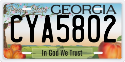 GA license plate CYA5802